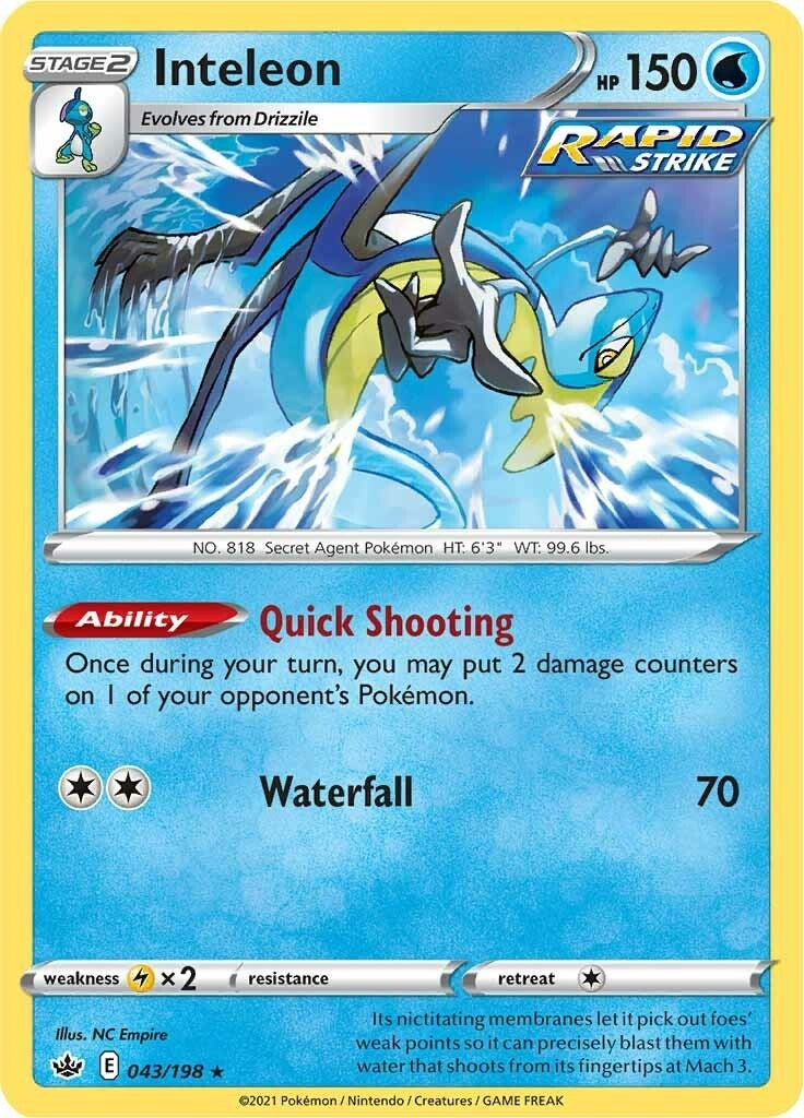 Image for Inteleon (043/198) [SWSH06: Chilling Reign] - Pokemon