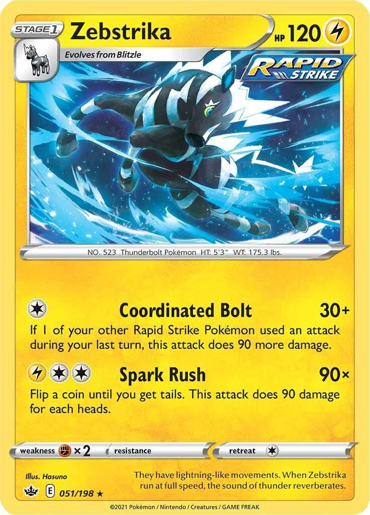 Image for Zebstrika (051/198) [SWSH06: Chilling Reign] - Pokemon