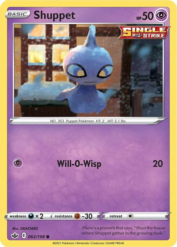 Image for Shuppet (062/198) [SWSH06: Chilling Reign] - Pokemon