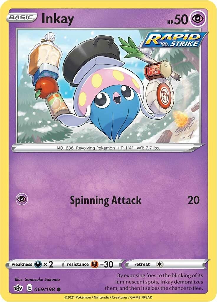 Image for Inkay (069/198) [SWSH06: Chilling Reign] - Pokemon