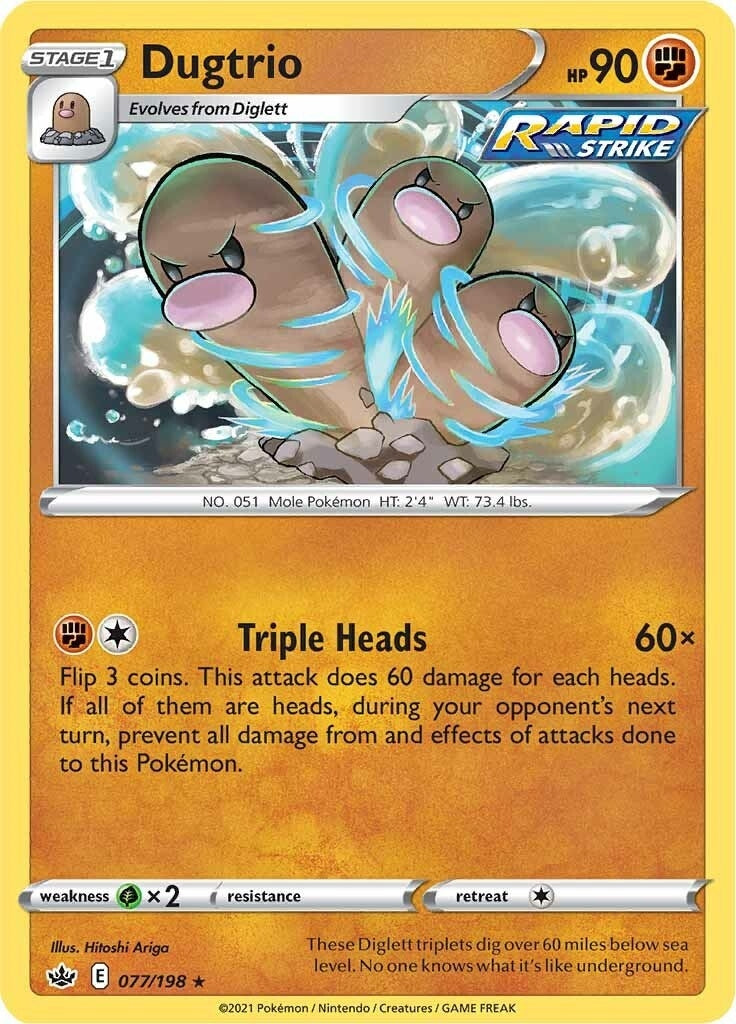Image for Dugtrio (077/198) [SWSH06: Chilling Reign] - Pokemon