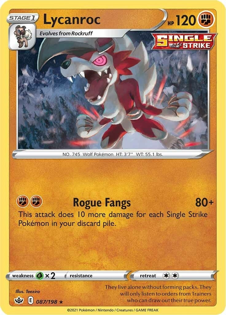 Image for Lycanroc (087/198) [SWSH06: Chilling Reign] - Pokemon