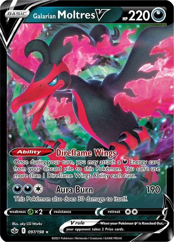 Image for Galarian Moltres V (097/198) [SWSH06: Chilling Reign] - Pokemon