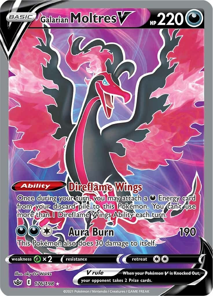 Image for Galarian Moltres V (Full Art) (176/198) [SWSH06: Chilling Reign] - Pokemon