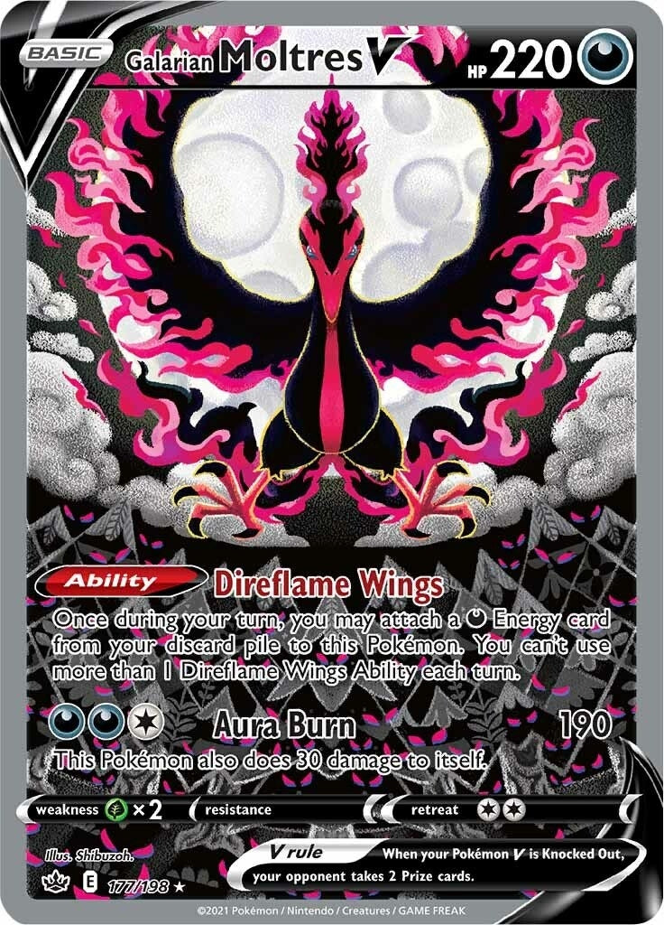 Image for Galarian Moltres V (Alternate Full Art) (177/198) [SWSH06: Chilling Reign] - Pokemon