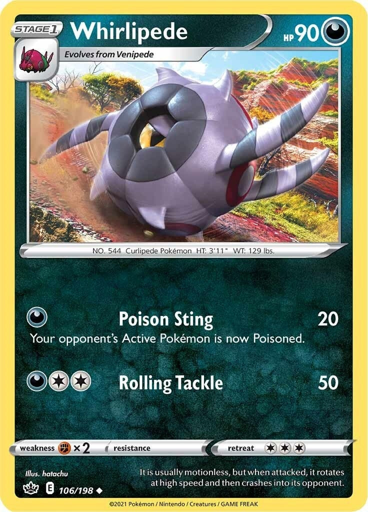 Image for Whirlipede (106/198) [SWSH06: Chilling Reign] - Pokemon