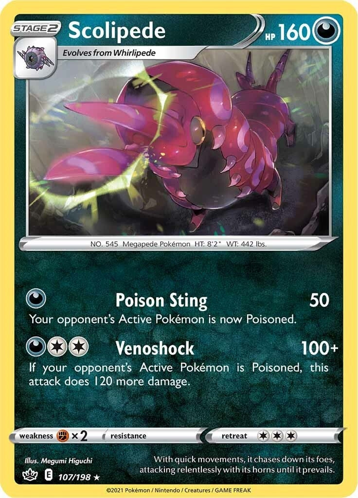 Image for Scolipede (107/198) [SWSH06: Chilling Reign] - Pokemon