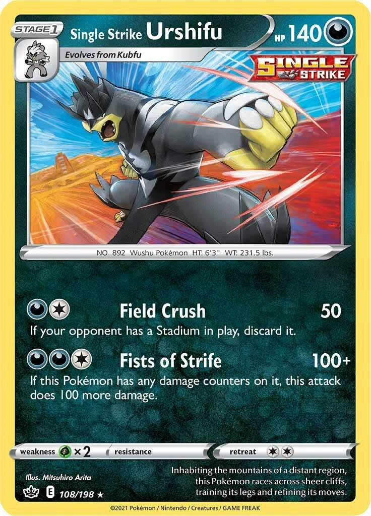 Image for Single Strike Urshifu (108/198) [SWSH06: Chilling Reign] - Pokemon