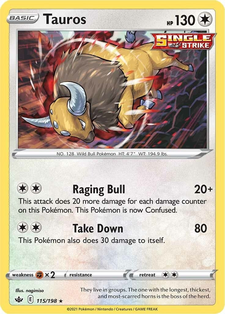 Image for Tauros (115/198) [SWSH06: Chilling Reign] - Pokemon