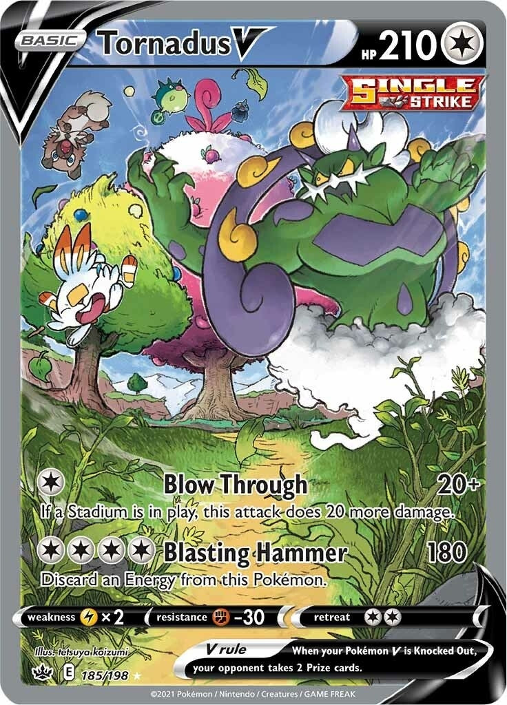 Image for Tornadus V (Alternate Full Art) (185/198) [SWSH06: Chilling Reign] - Pokemon