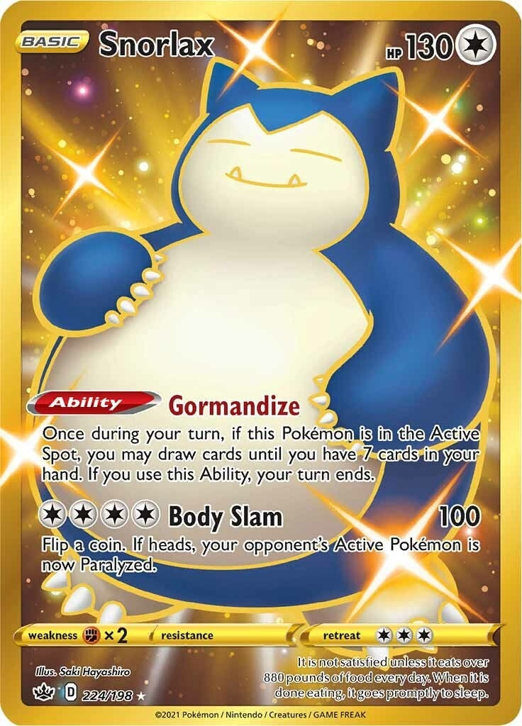 Image for Snorlax (Secret) (224/198) [SWSH06: Chilling Reign] - Pokemon