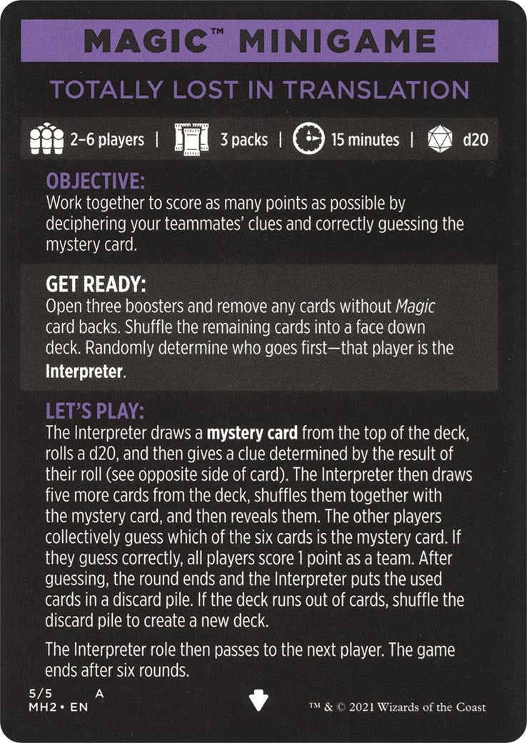 Image for Magic Minigame: Totally Lost in Translation (5) [Modern Horizons 2] - Magic: The Gathering