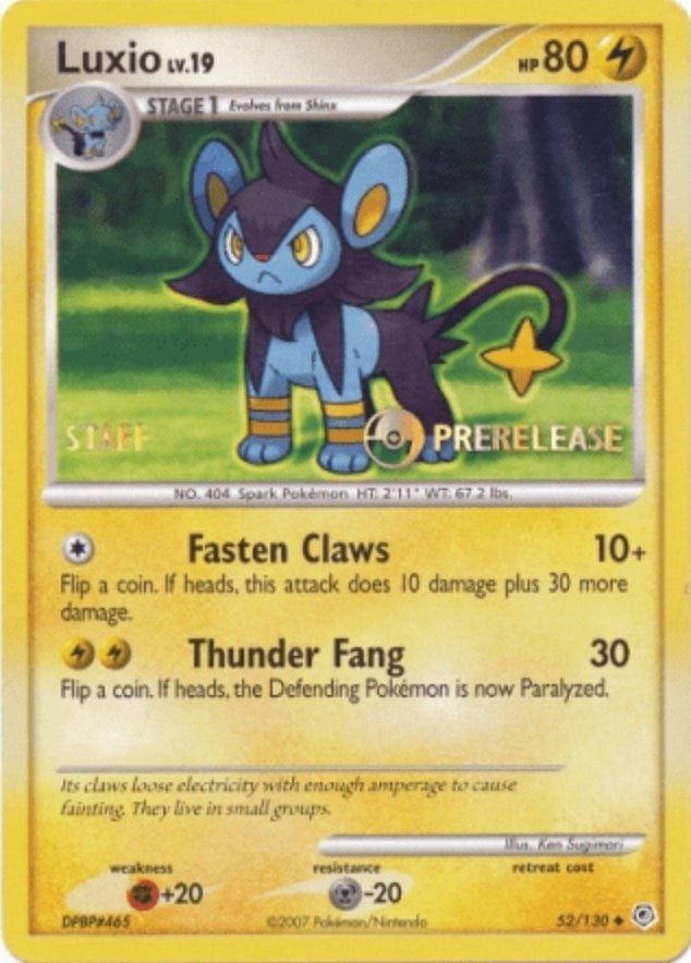 Luxio - 52/130 (Prerelease) [Staff] (52/130) [Nintendo Promos]