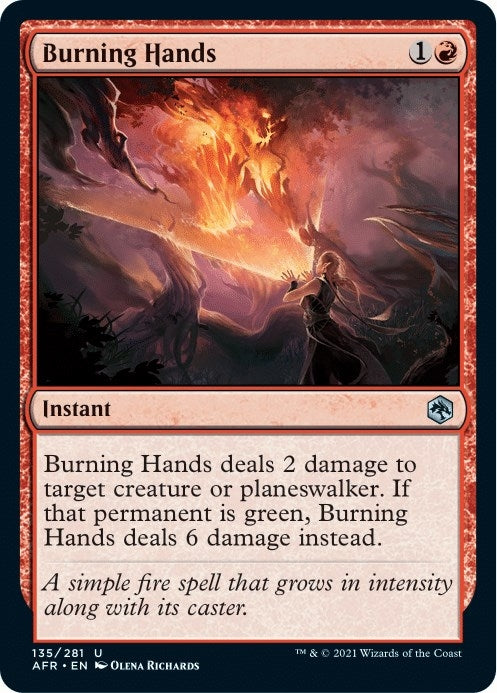 Image for Burning Hands (135) [Adventures in the Forgotten Realms] - Magic: The Gathering