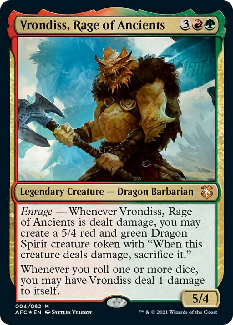 Image for Vrondiss, Rage of Ancients (Display Commander) - Thick Stock (4) [Adventures in the Forgotten Realms] - Magic: The Gathering
