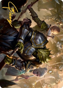 Image for You Come to the Gnoll Camp Art Card (Gold-Stamped Signature) (42) [Adventures in the Forgotten Realms] - Magic: The Gathering
