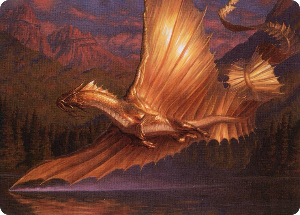 Image for Adult Gold Dragon Art Card (58) [Adventures in the Forgotten Realms] - Magic: The Gathering