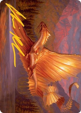 Image for Adult Gold Dragon Art Card (Gold-Stamped Signature) (58) [Adventures in the Forgotten Realms] - Magic: The Gathering