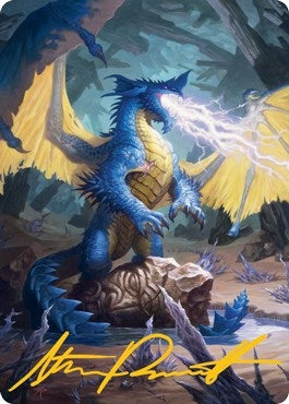 Image for Blue Dragon Art Card (Gold-Stamped Signature) (73) [Adventures in the Forgotten Realms] - Magic: The Gathering
