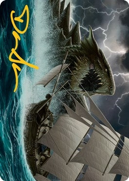 Image for Dragon Turtle Art Card (Gold-Stamped Signature) (10) [Adventures in the Forgotten Realms] - Magic: The Gathering