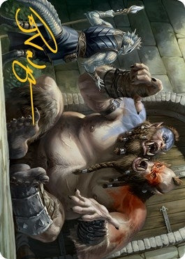 Image for Ettin Art Card (Gold-Stamped Signature) (13) [Adventures in the Forgotten Realms] - Magic: The Gathering