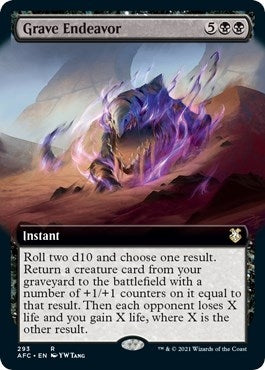 Image for Grave Endeavor (Extended Art) (293) [Adventures in the Forgotten Realms] - Magic: The Gathering