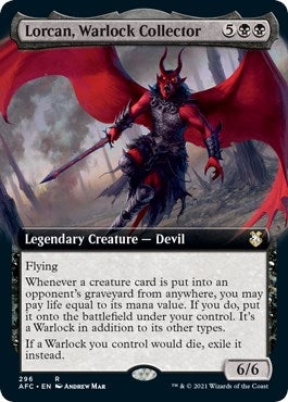 Image for Lorcan, Warlock Collector (Extended Art) (296) [Adventures in the Forgotten Realms] - Magic: The Gathering
