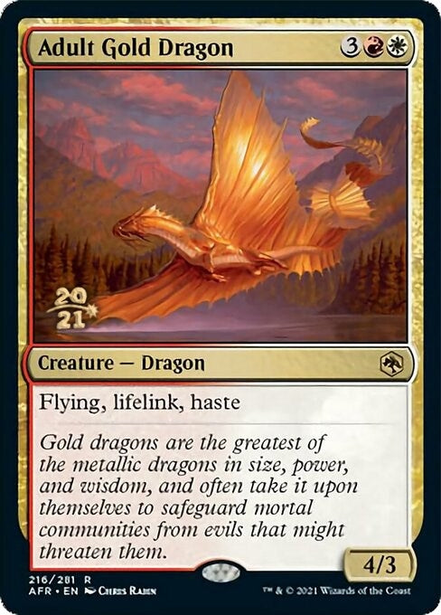 Image for Adult Gold Dragon (216) [Prerelease Cards] - Magic: The Gathering
