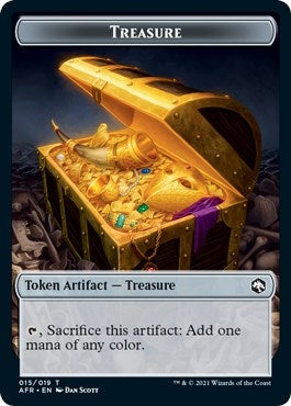Treasure // Zombie Double-Sided Token (15 // 9) [Adventures in the Forgotten Realms Tokens]