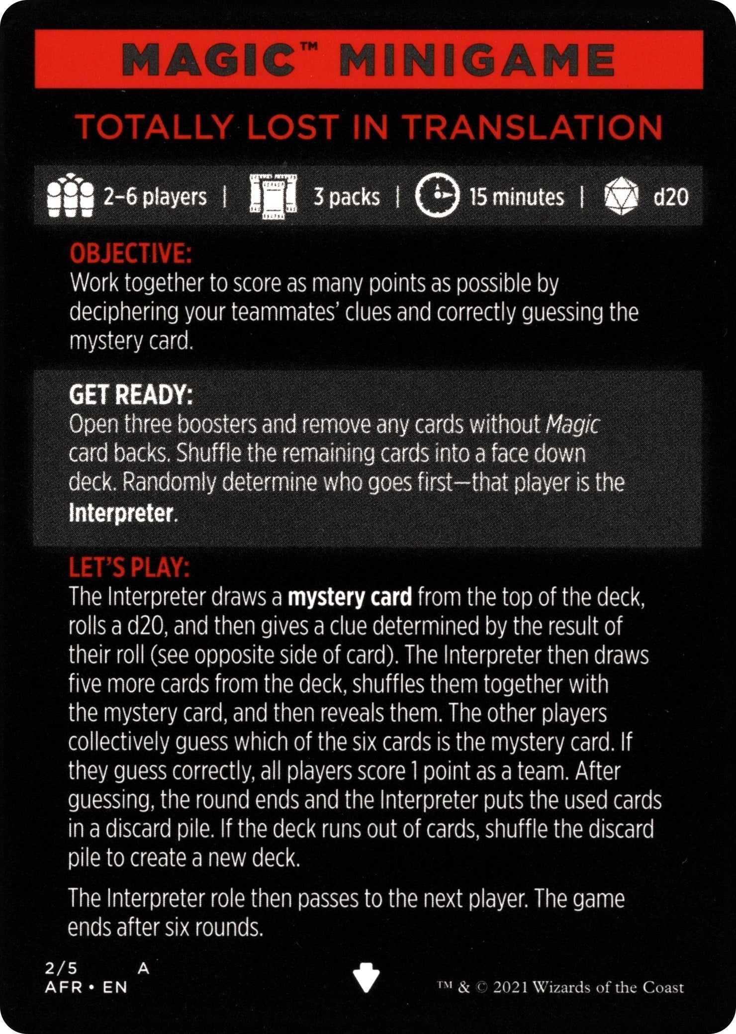Image for Magic Minigame: Totally Lost in Translation (2) [Adventures in the Forgotten Realms] - Magic: The Gathering