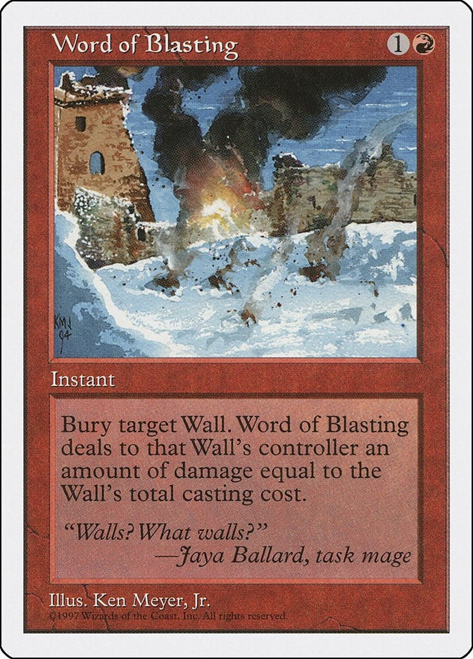 Image for Word of Blasting [Fifth Edition] - Magic: The Gathering