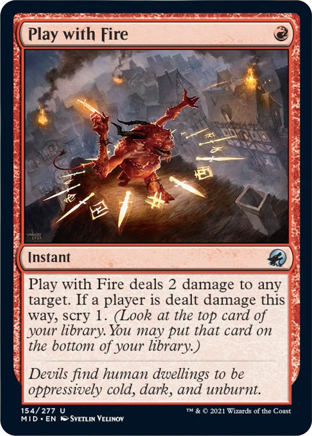 Image for Play with Fire (154) [Innistrad: Midnight Hunt] - Magic: The Gathering