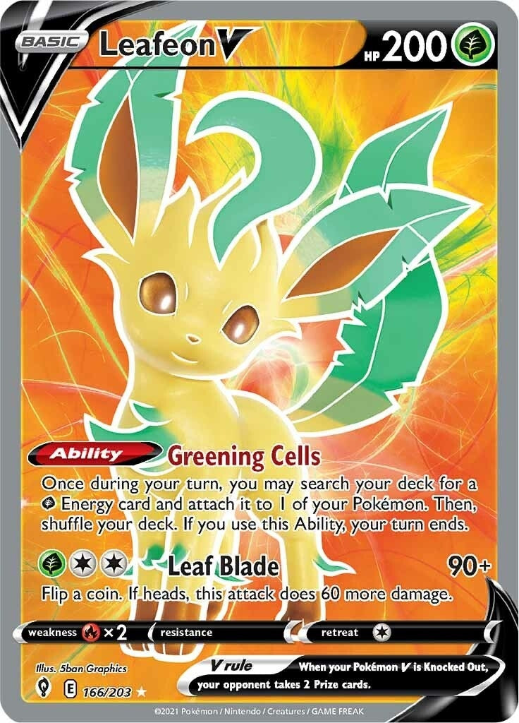 Image for Leafeon V (Full Art) (166/203) [SWSH07: Evolving Skies] - Pokemon