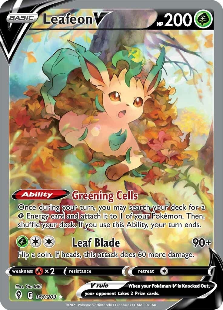 Image for Leafeon V (Alternate Full Art) (167/203) [SWSH07: Evolving Skies] - Pokemon