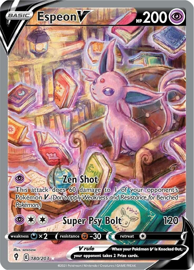 Image for Espeon V (Alternate Full Art) (180/203) [SWSH07: Evolving Skies] - Pokemon
