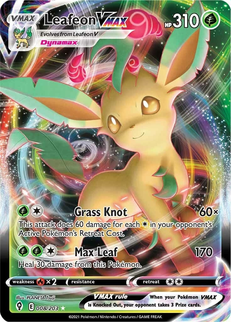 Image for Leafeon VMAX (008/203) [SWSH07: Evolving Skies] - Pokemon