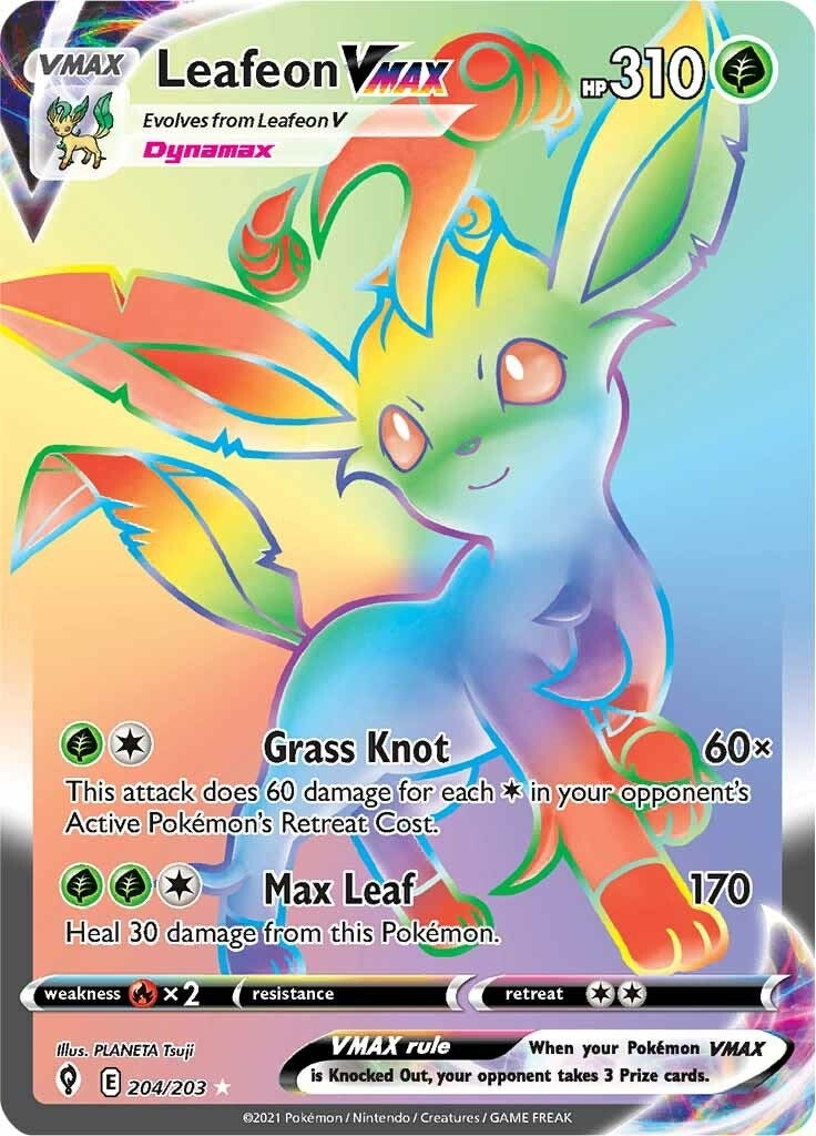 Image for Leafeon VMAX (Secret) (204/203) [SWSH07: Evolving Skies] - Pokemon