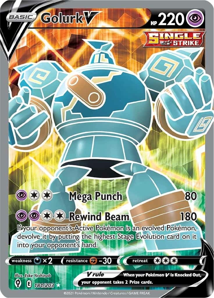 Image for Golurk V (Full Art) (181/203) [SWSH07: Evolving Skies] - Pokemon