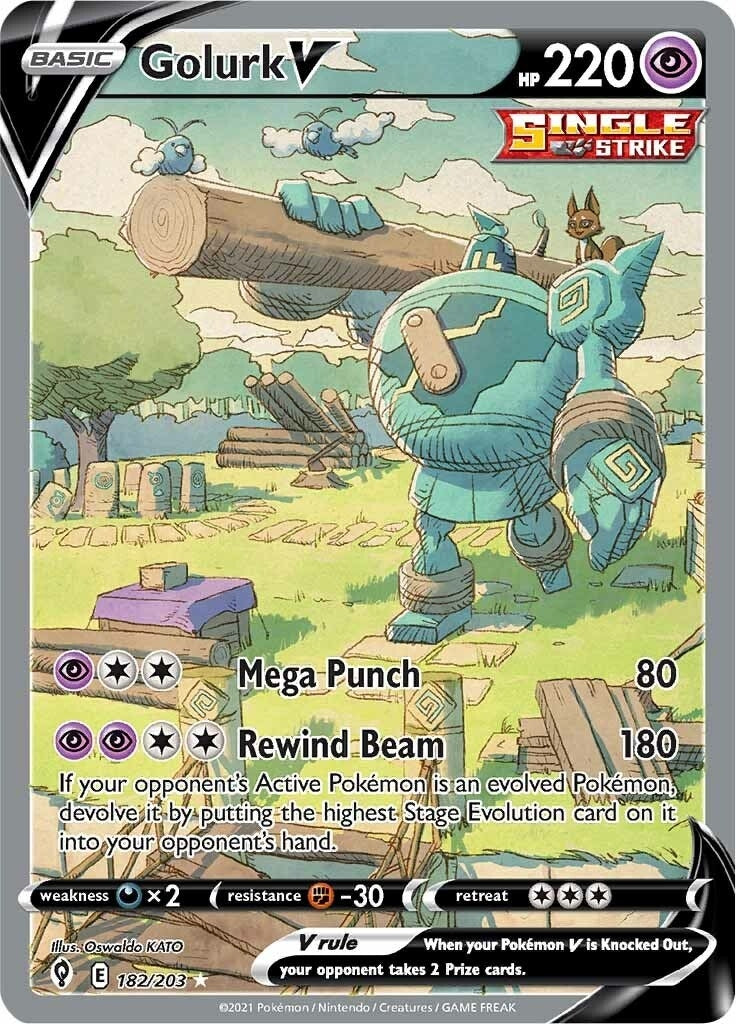 Image for Golurk V (Alternate Full Art) (182/203) [SWSH07: Evolving Skies] - Pokemon