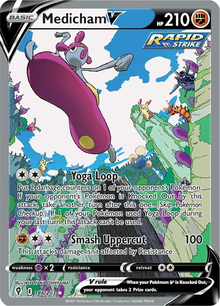 Image for Medicham V (Alternate Full Art) (186/203) [SWSH07: Evolving Skies] - Pokemon