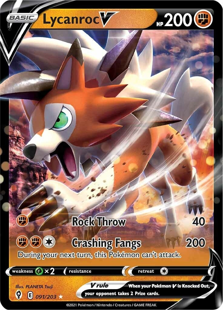 Image for Lycanroc V (091/203) [SWSH07: Evolving Skies] - Pokemon