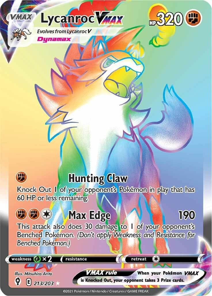 Image for Lycanroc VMAX (Secret) (213/203) [SWSH07: Evolving Skies] - Pokemon
