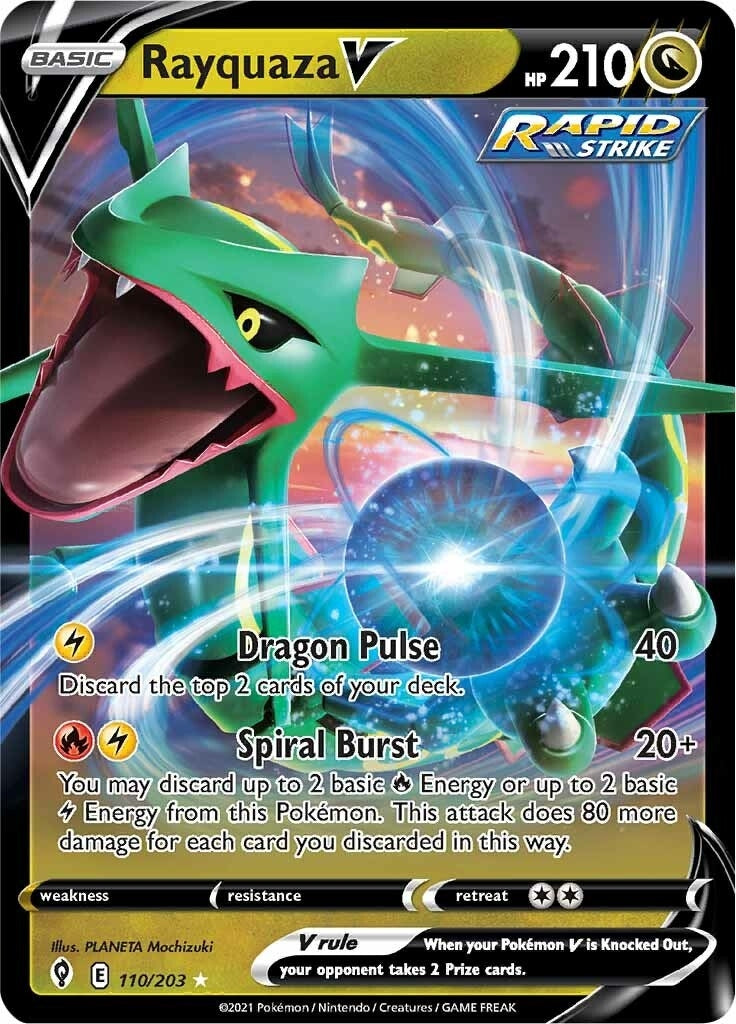 Image for Rayquaza V (110/203) [SWSH07: Evolving Skies] - Pokemon