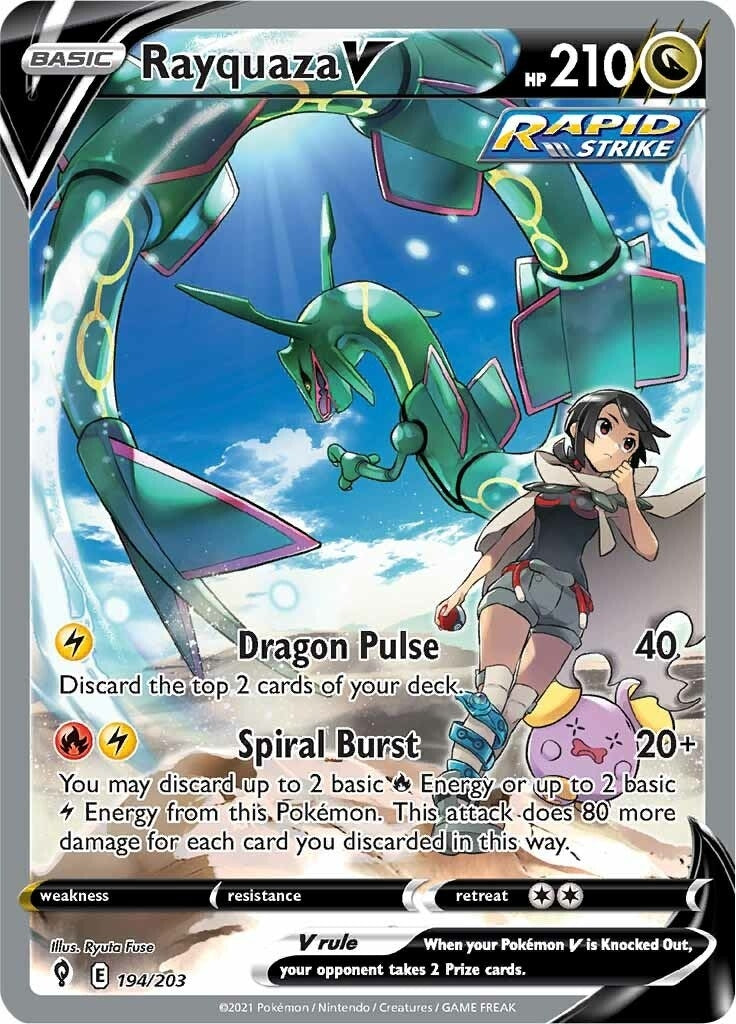Image for Rayquaza V (Alternate Full Art) (194/203) [SWSH07: Evolving Skies] - Pokemon