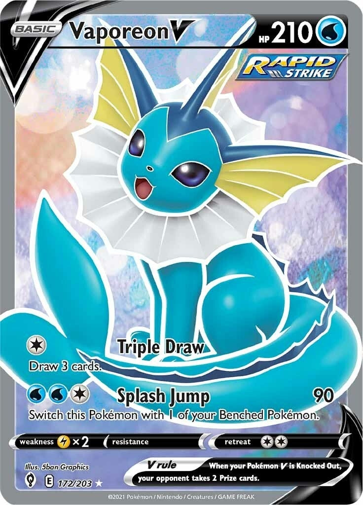 Image for Vaporeon V (Full Art) (172/203) [SWSH07: Evolving Skies] - Pokemon