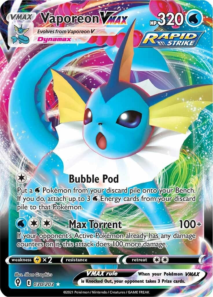 Image for Vaporeon VMAX (030/203) [SWSH07: Evolving Skies] - Pokemon
