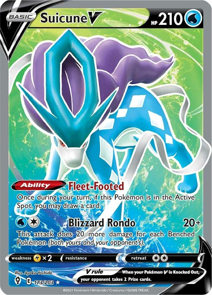 Image for Suicune V (Full Art) (173/203) [SWSH07: Evolving Skies] - Pokemon