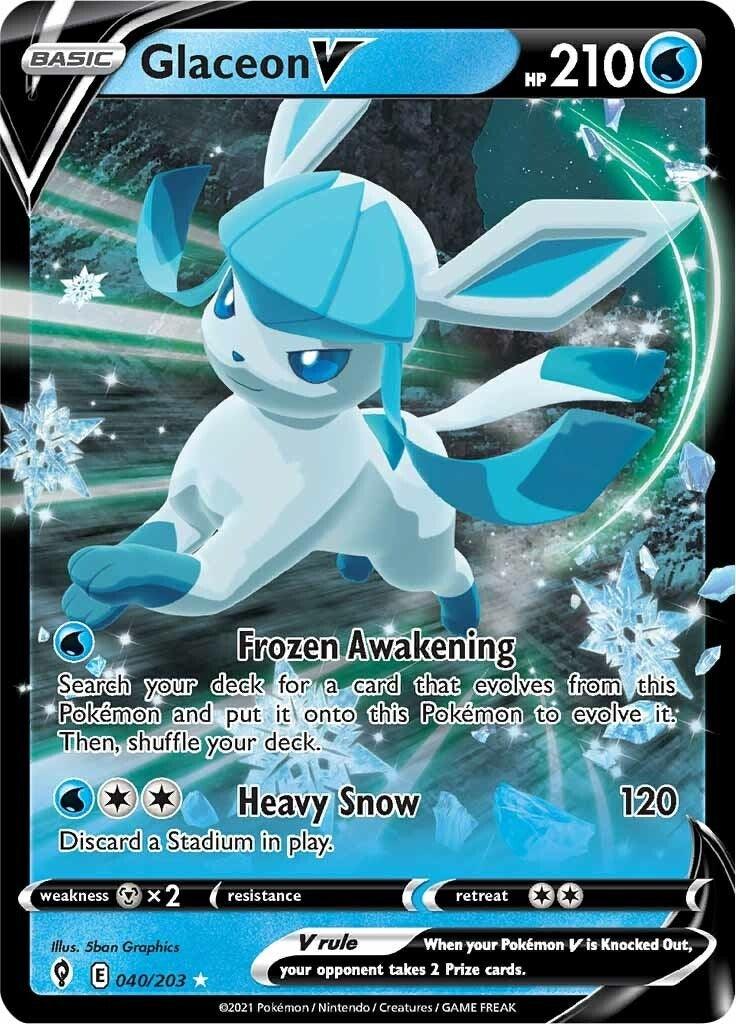 Image for Glaceon V (040/203) [SWSH07: Evolving Skies] - Pokemon