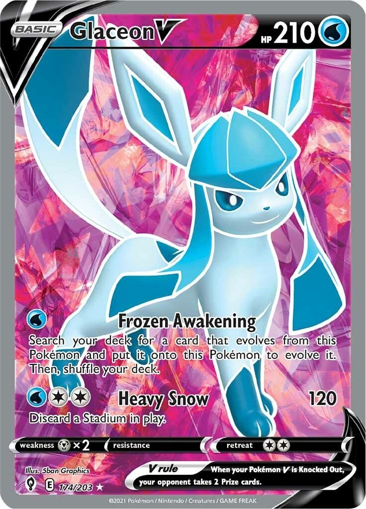 Image for Glaceon V (Full Art) (174/203) [SWSH07: Evolving Skies] - Pokemon