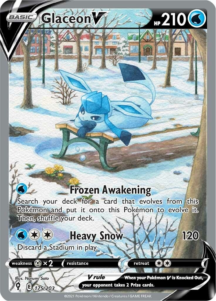 Image for Glaceon V (Alternate Full Art) (175/203) [SWSH07: Evolving Skies] - Pokemon